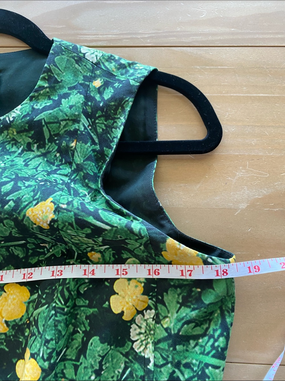 AKRIS Buttercup Floral Print A-line Dress Size 8 Green Yellow Cotton Voile Chic - Picture 11 of 11